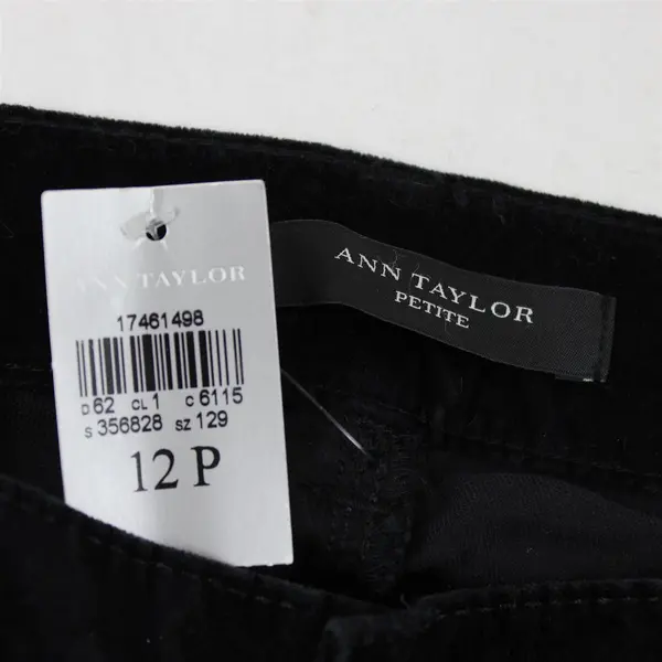 NWT Ann Taylor Women's 12 Petite Black Velvet Modern Fit Skinny Jeans