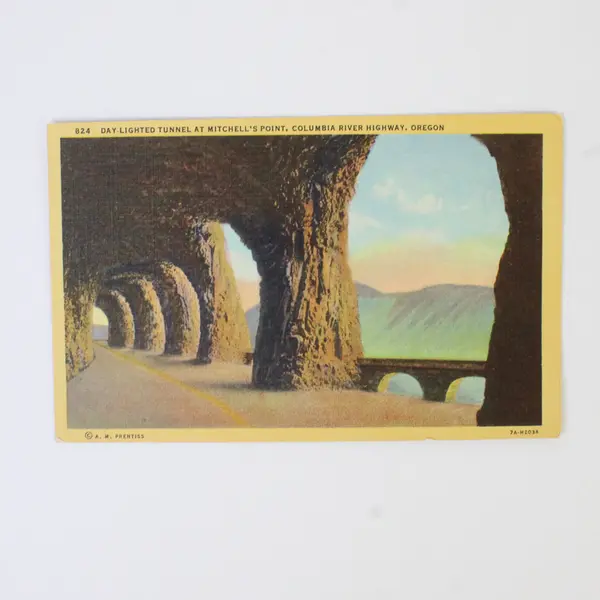 Lot Of 2 Columbia River Highway Oregon Litho Postcards Mushroom Rock Mitchell Pt