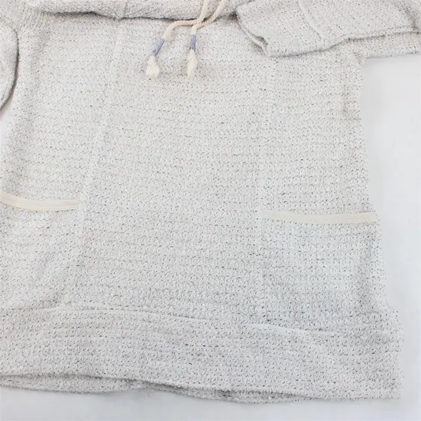 Maurices Women's M White & Beige Faux Fur Cowl Neck Pullover Oversized Sweater