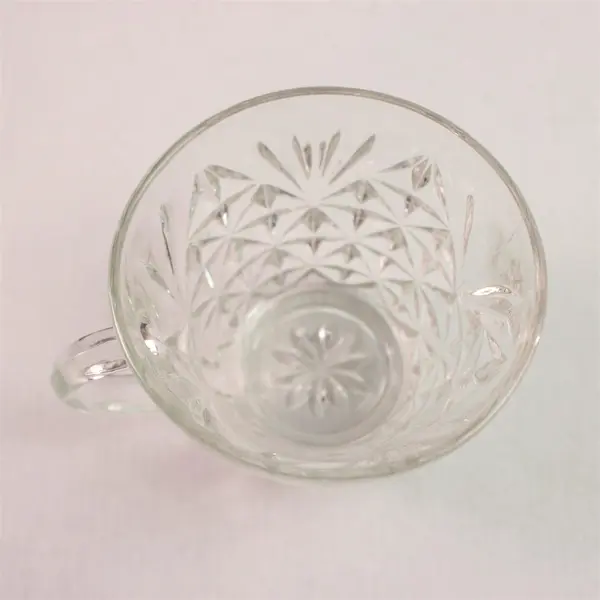 Lot Of 4 Anchor Hocking Arlington Pattern Clear Etched Glass Punch Cups 2.75"