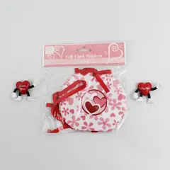 Pink Floral Gift Card Holders w/ 2 "I'm Yours" & "Be Mine" Hearts