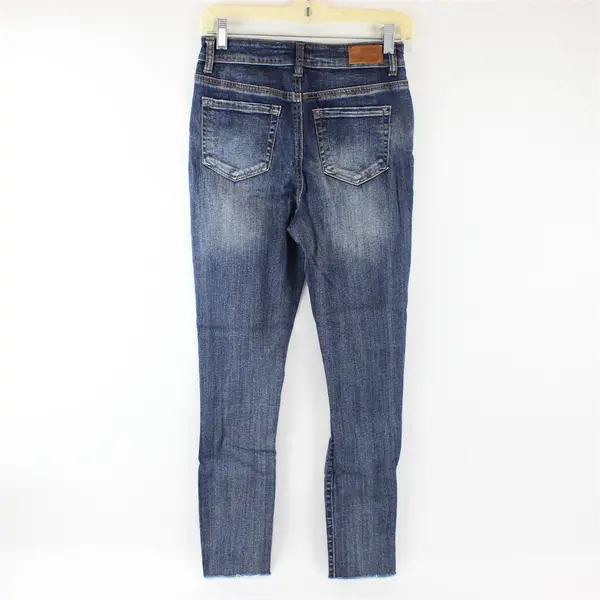 NWT Dollhouse Women's 5 (27) Christina High Waist Distressed Raw Hem Denim Jeans