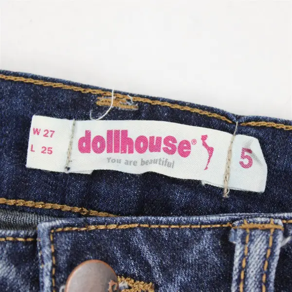 NWT Dollhouse Women's 5 (27) Christina High Waist Distressed Raw Hem Denim Jeans