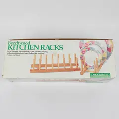 Beechwood Dish Rack Vertical Plate & Lid Organizer for Kitchen Cabinet