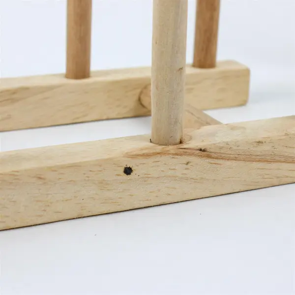 Beechwood Dish Rack Vertical Plate & Lid Organizer for Kitchen Cabinet