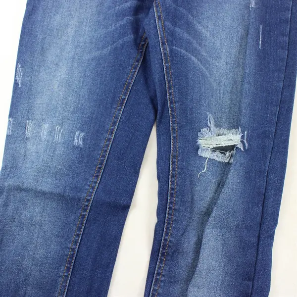 NANA Juniors' 7 Blue Mid Waist Raw Hem Distressed Skinny Denim Jeans