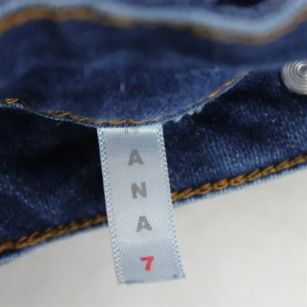 NANA Juniors' 7 Blue Mid Waist Raw Hem Distressed Skinny Denim Jeans