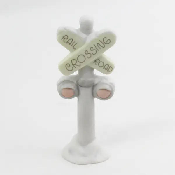 1995 Enesco Precious Moments Sugar Town Railroad Sign Figurine with Box