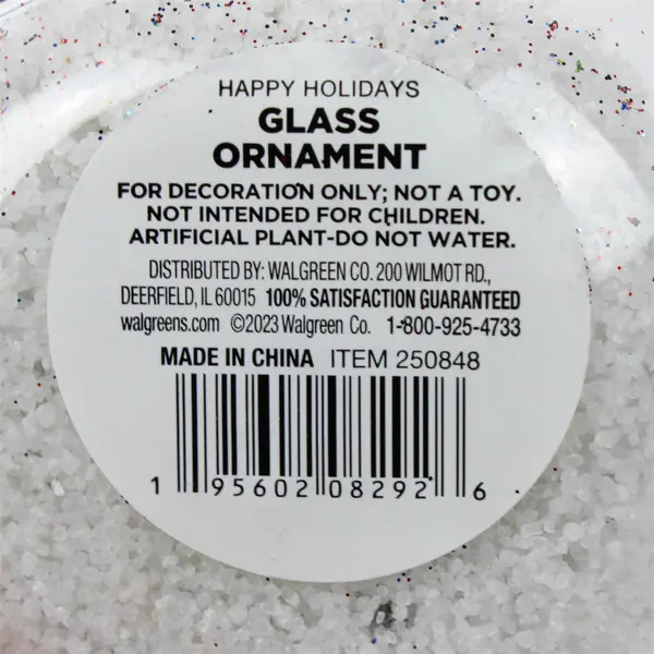 Happy Holidays Glass Ornament Three Trees 4in Christmas Holiday Decor