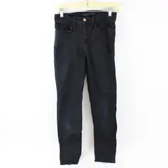 J Brand Junior's 27 Black "Maria" Raw Hem High Rise Skinny Denim Jeans