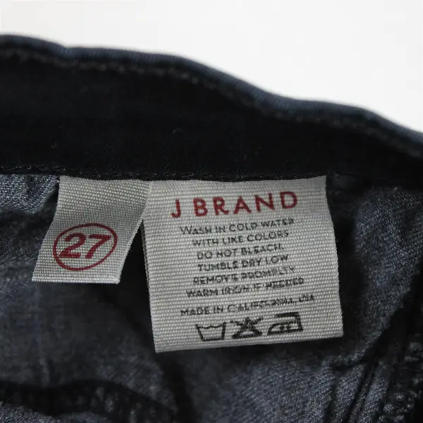 J Brand Junior's 27 Black "Maria" Raw Hem High Rise Skinny Denim Jeans