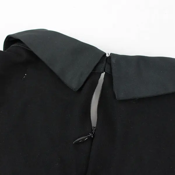 Madewell Women's L Black Collarshine Ponte Stretch Back Zip Sleeveless Top