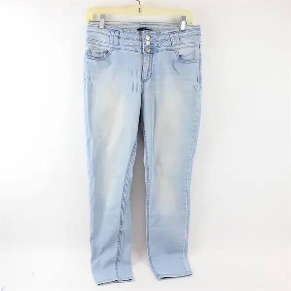Blue Spice Juniors' Size 11 Light Wash Mid Rise Skinny Jeans