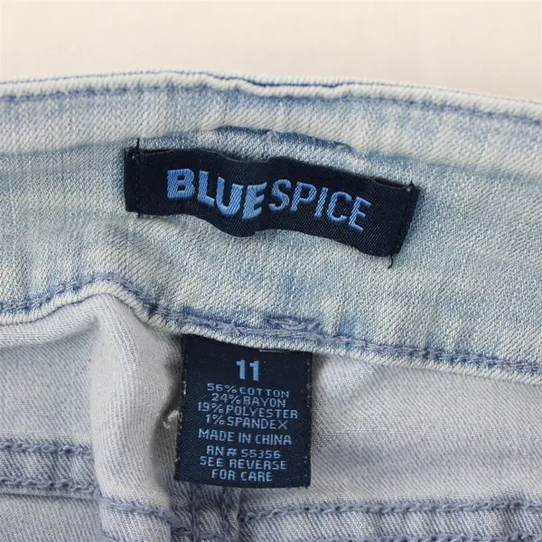 Blue Spice Juniors' Size 11 Light Wash Mid Rise Skinny Jeans