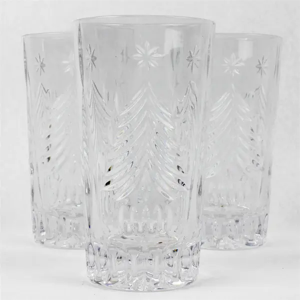 Set of 3 Mikasa Christmas Tree Highball Glasses