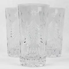 Set of 3 Mikasa Christmas Tree Highball Glasses