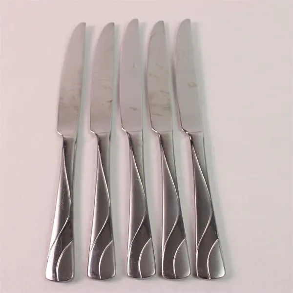 Lot Of 5 Oneida Silver River (Stainless) Flatware Dinner Knives 9.75" Long