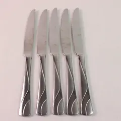 Lot Of 5 Oneida Silver River (Stainless) Flatware Dinner Knives 9.75" Long