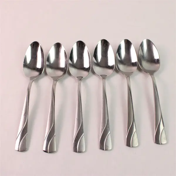 Lot Of 6 Oneida Silver River (Stainless) Flatware Soup Spoons 7.25" Long