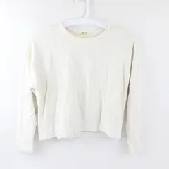 Madewell Women's L Off-White Hemp Blend Long Sleeve Pullover Sweater