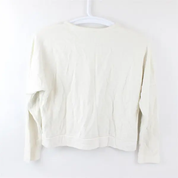 Madewell Women's L Off-White Hemp Blend Long Sleeve Pullover Sweater