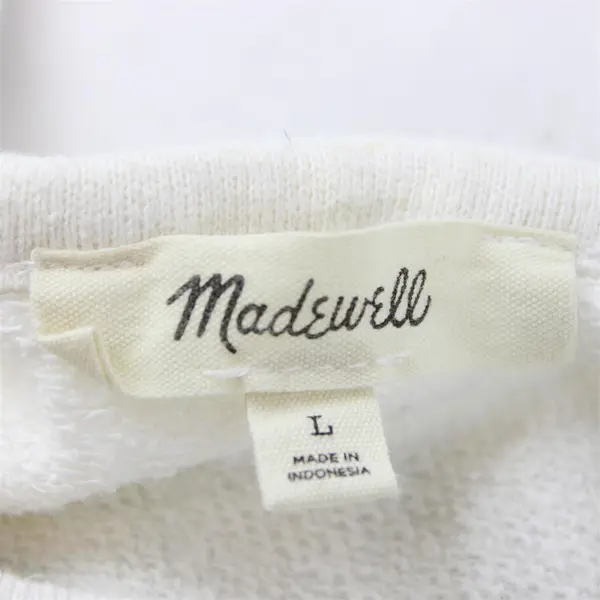 Madewell Women's L Off-White Hemp Blend Long Sleeve Pullover Sweater
