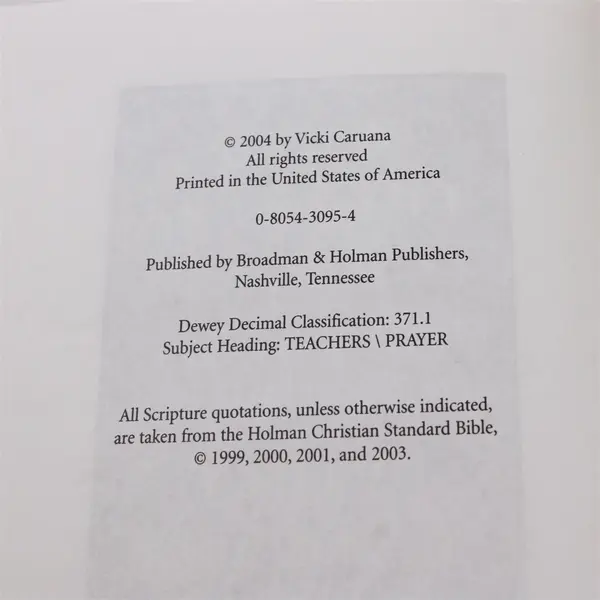 When Teachers Pray The Power of a Personal Prayer Life by Vicki Caruana 2004 HC