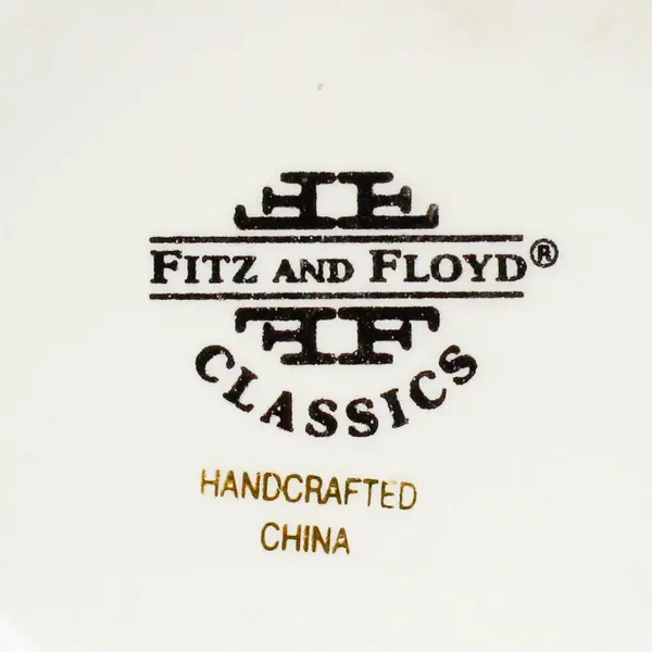 Fitz & Floyd Classics Winter Spice Creamer & Sugar Dish Set Gold Trim