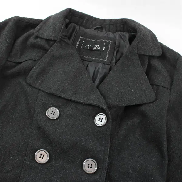 Rue 21 Women’s M Black Double Breasted Lined Pea Coat