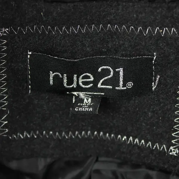 Rue 21 Women’s M Black Double Breasted Lined Pea Coat