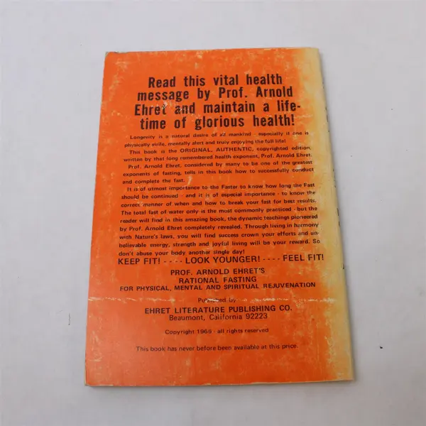 VTG Rational Fasting Arnold Ehret With Fred S Hirsch 10th Edition 1975 PB