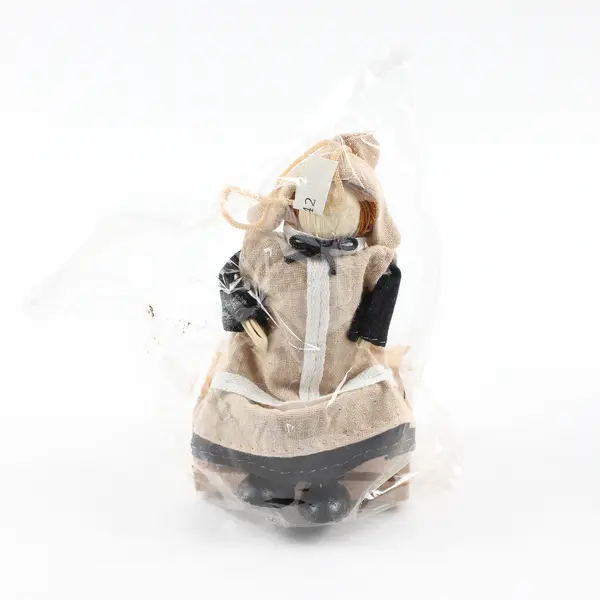 Set of 2 Mini Corn Husk Dolls Boy & Girl 4.5in Dollhouse Harvest Decor