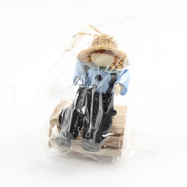 Set of 2 Mini Corn Husk Dolls Boy & Girl 4.5in Dollhouse Harvest Decor