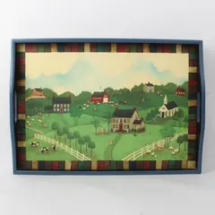 Hallmark Valerie Pillow Old Country Charm Wood Serving Tray 11.25" x 16.75"