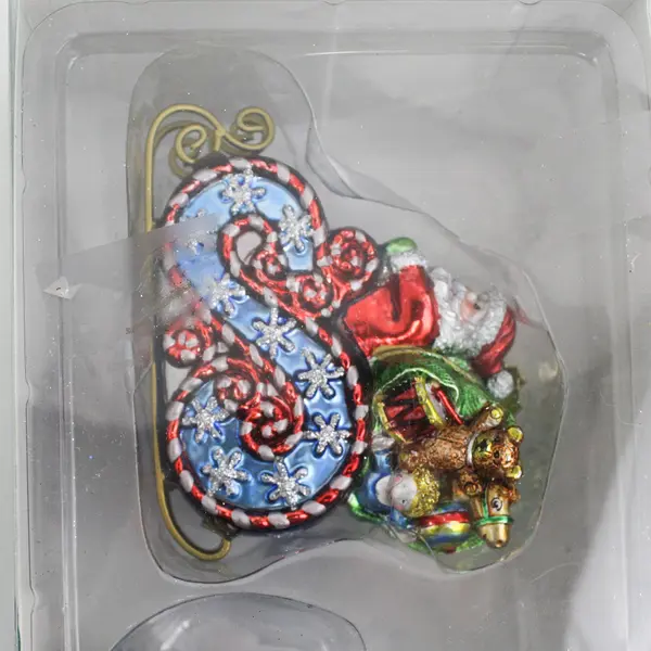  Dept 56 North Pole Series 15TH Anniversary Santa Glass Christmas Ornament Set