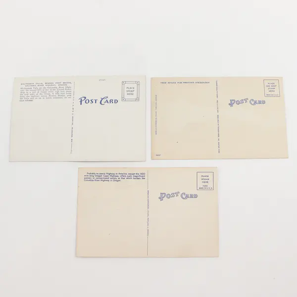 Lot Of 3 Columbia River Highway Waterfalls Bridges Oregon Linen Postcards