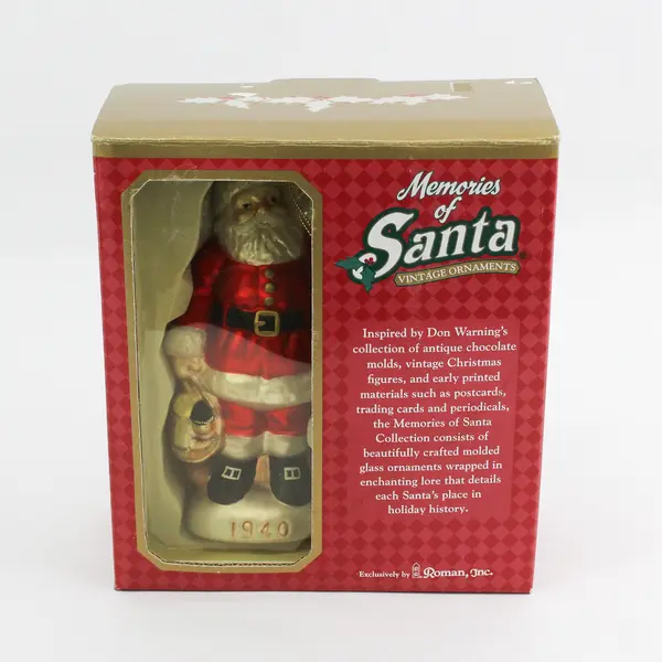 2000  Don Warning's Memories of Santa 1940 Santa Glass Ornament 