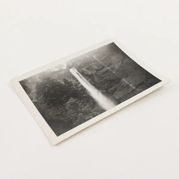 Vintage Upper Multnomah Falls Oregon Travel Snapshot Photo Columbia Gorge