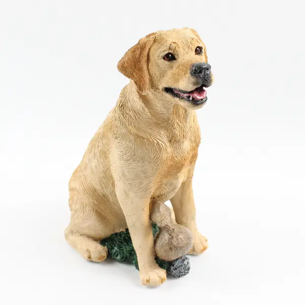 Vintage Living Stone Yellow Labrador with Decoy Duck Figurine 1996 