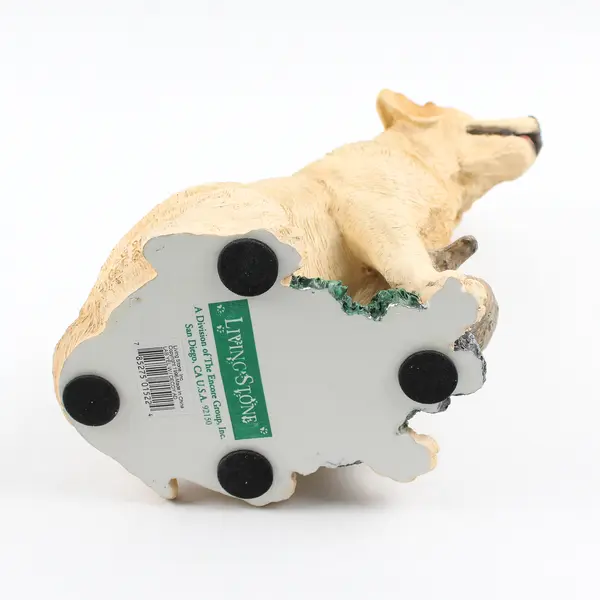 Vintage Living Stone Yellow Labrador with Decoy Duck Figurine 1996 