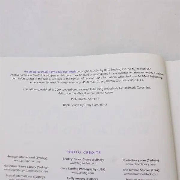 The Book for People Who Do Too Much by Bradley T Greive 2004 HC HM Special Ed 