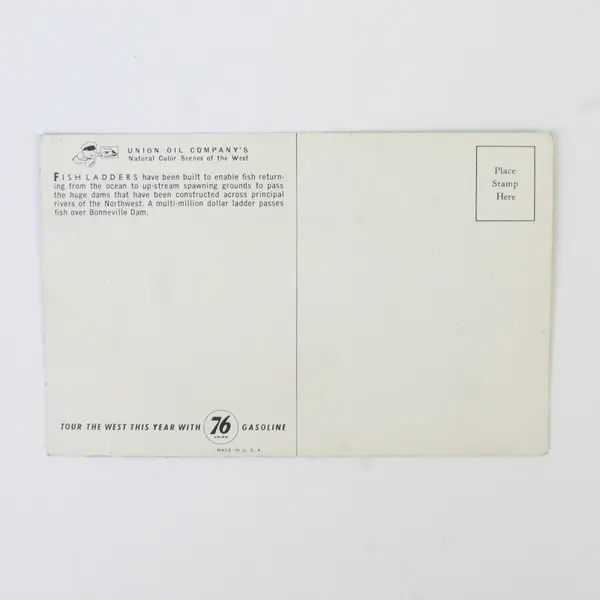 Lot Of 2 Bonneville Dam Columbia River Oregon Color Postcards Union Oil Company