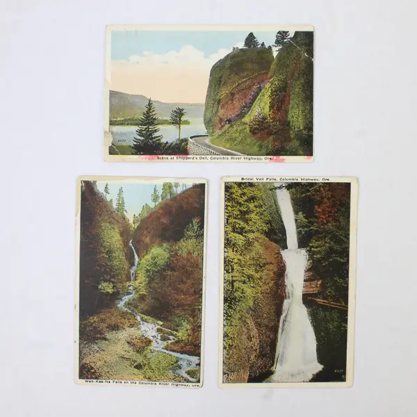 Lot Of 3 Columbia River Highway Litho Postcards 1910s Waterfalls Shepperd's Dell