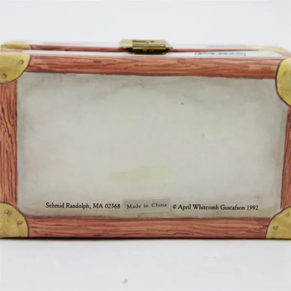 1992 Roosevelt Bears Grey & Black Bear Mini Toy Chest Set of 2 New