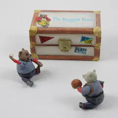 Roosevelt Bears Baseball Toy Chest Collectible Mini 2x3.5x2 in