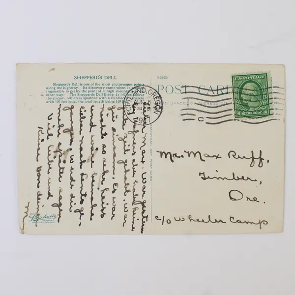 Lot Of 2 Columbia River Highway Oregon Litho Postcards 1917 German Messages