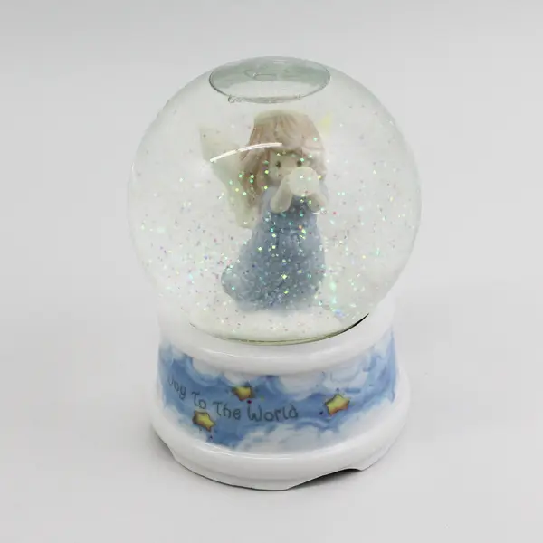 1996 PRECIOUS MOMENTS Angel w/ Trumpet Musical Waterball Snowglobe 216003