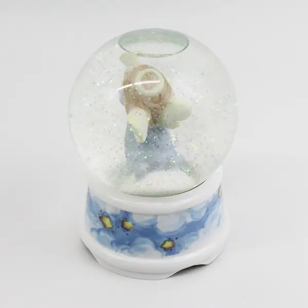 1996 PRECIOUS MOMENTS Angel w/ Trumpet Musical Waterball Snowglobe 216003