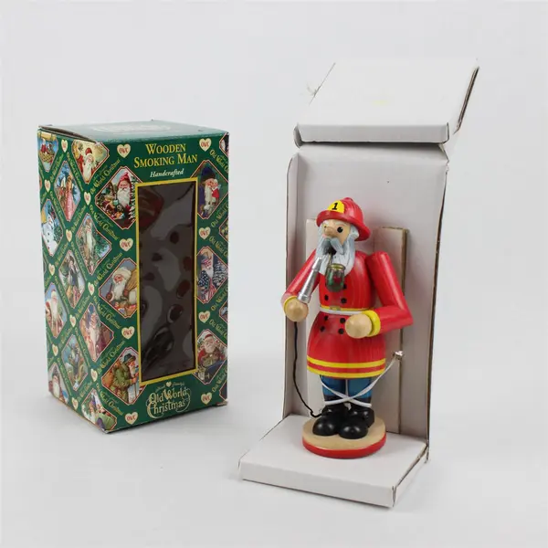 Old World Christmas Fireman Smoker Figurine 8" Hand-Painted New