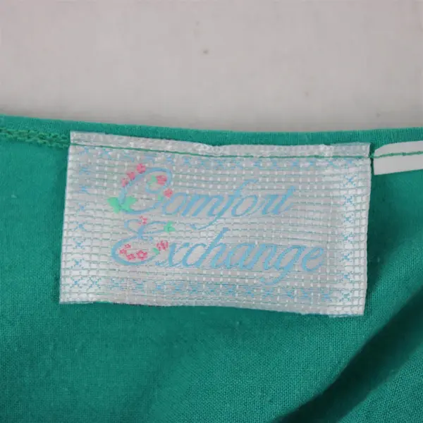 Vintage Comfort Exchange Women's XL-2X Teal Embellished Maxi Sleep/House Dress